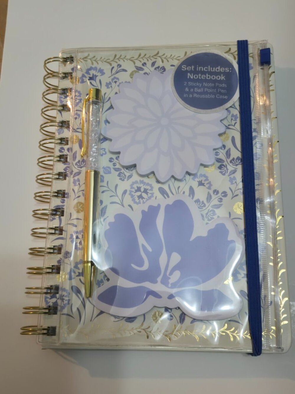 Journal Set: Bloom with Grace Journal, 1 sticky note pads, Refillable Ballpoint